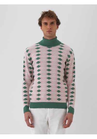 Xint Pembe Regular Fit Balıkçı Yaka Yünlü Kazak 801823