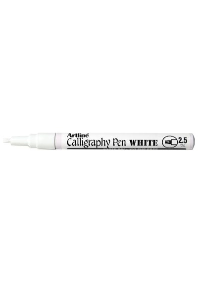 Artline Kaligrafi Kalemi Beyaz Düz Kesik Uç 2.5 Mm