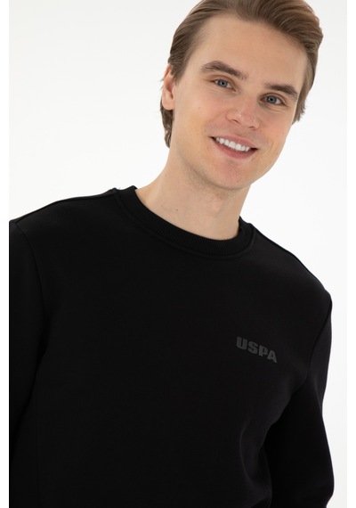 U.S. Polo Assn. Erkek Regular Fit Bisiklet Yaka Siyah Sweatshirt 50292362-VR046