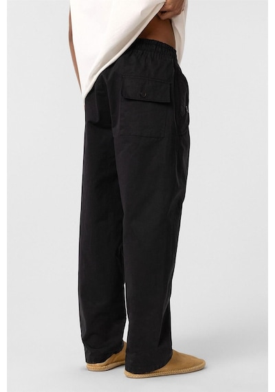 Vamos Bağcıklı Baggy Gabardin Pantolon Siyah