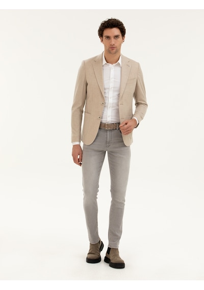 Cacharel Bej Slim Fit Kaşmir Ceket