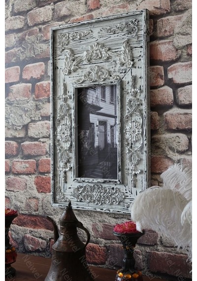 Neiwel Vintage Ahde Resim Ve Ayna Çerçevesi Beyaz