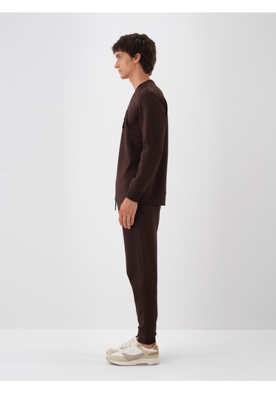 Xint Kahverengi Pamuk Dokulu Regular Fit Sweat Pantolon 380186