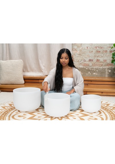 Meinl Sonic Energy 3-parça Crystal Singing Bowl Set G4 / E4 / C4, 432 Hz