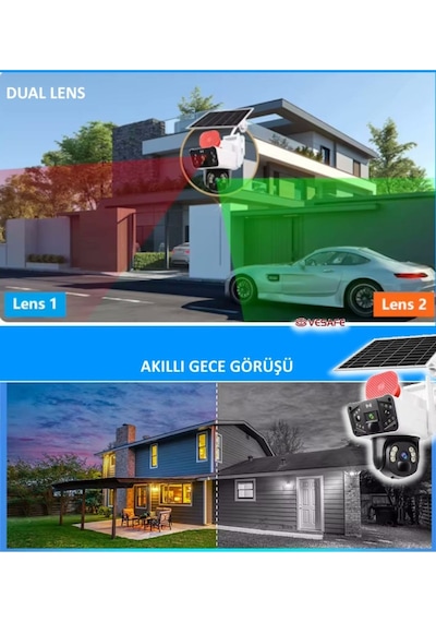 O-kam Sim Kartla Çalışan Yeni Kasa O-kam 3915 4g 6mp Ptz Dual Lens Güneş Panelli Solar Panaromik Kamera