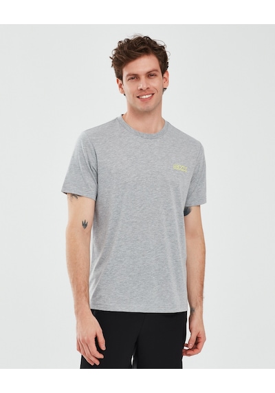 Skechers Graphic T-Shirt M Short Sleeve Erkek Gri Melanj Tshirt S241054-036
