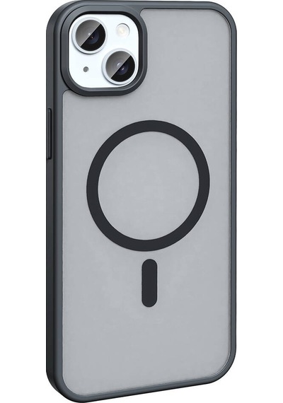 Noktaks - Apple Uyumlu iPhone 13 - Kılıf Magsafe Şarj Özellikli Mat Arka Yüzey Sio Kapak - Lacivert