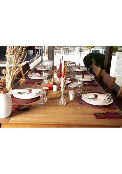 Velato Leather Place Mat Set Kahverengi