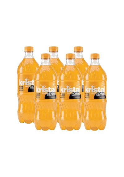 Kristal Portakal Aromalı Şekersiz Gazlı İçecek 1 L 6'lı