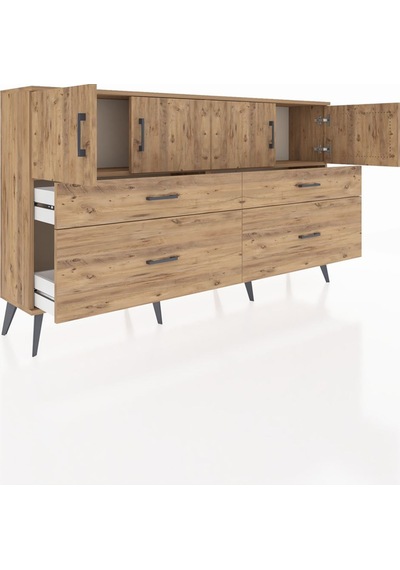 Arges Konsol 2 Raflı 4 Çekmeceli 4 Kapaklı 176x30x99 Çam-çam Çam-çam Arges Konsol 2 Raflı 4 Çekmeceli 4 Kapaklı 176x30x99 Çam-çam Çam-çam