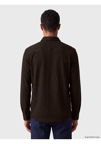 Lcw Vision Kahverengi Slim Fit Waffle Erkek Dokulu Gömlek