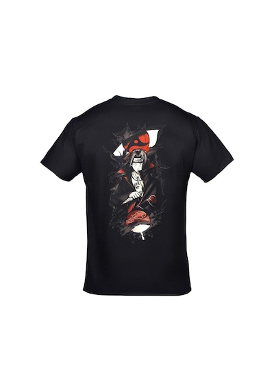 Kalic Studio Naruto Akatsuki Itachi Uchiha Crows Baskılı Unisex Siyah Siyahorj9