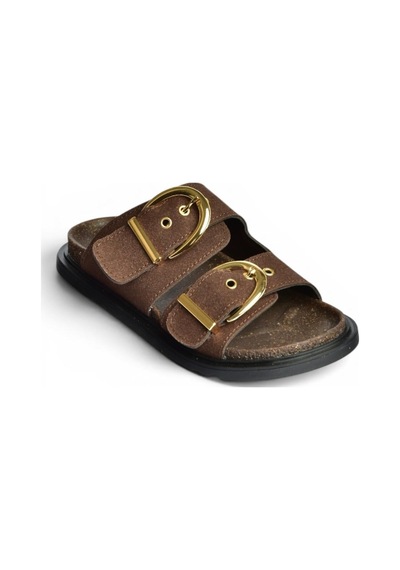Fox Shoes U267732702 Kahverengi Süet Kadın Terlik