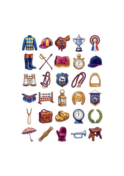 30 Adet Vintage Binicilik Sticker Seti - Laptop, Defter, Ajanda İçin Çok Renkli
