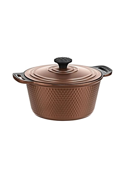 Trıana - 3536 - 7 Parça Biogranit, Döküm, Tencere , Tava, Çeyiz Seti - Bronz Renk Bronz