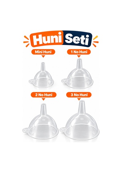 4 Boy Şeffaf Huni Seti Mini Küçük Orta Büyük Boy Sıvı Aktarma Dolum Hunisi Çok Amaçlı