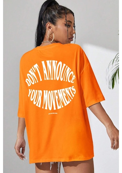 Flood Of Style Unisex Dont Baskılı T-shirt Turuncu