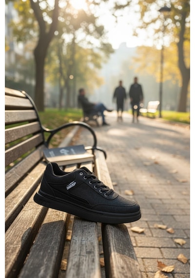 Enoch Erkek Spor Ve Günlük Ayakkabı Tam Ortopedik Tabanlı Siyah Keten Görünümlü Sneaker Siyah Enoch Erkek Spor Ve Günlük Ayakkabı Tam Ortopedik Tabanlı Siyah Keten Görünümlü Sneaker Siyah