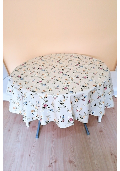 Altı Astarlı Yuvarlak Muşamba Masa Örtüsü -140 Cm Çap-elg34 Renkli