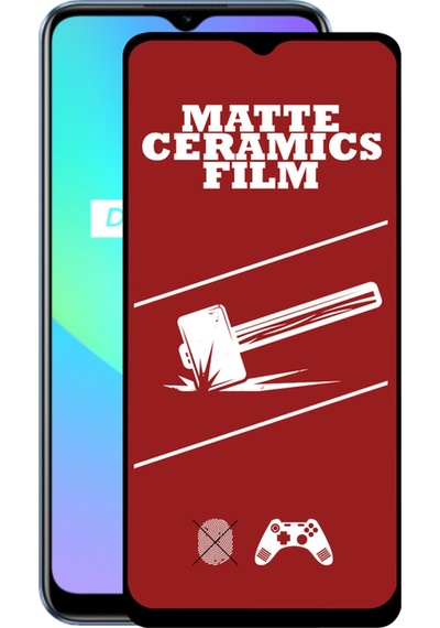 Realme C25 ile Uyumlu Tam Kaplayan Mat Seramik Nano Esnek Ekran Koruyucu Cam