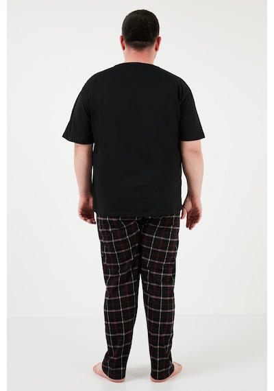 Buratti Pamuklu Regular Fit Büyük Beden Erkek Pijama Takımı 6572002B Siyah
