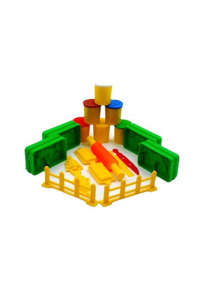Bubu 3D Çiftlik Oyun Hamuru Kalıbı Ve 6 Renk Oyun Hamuru Seti