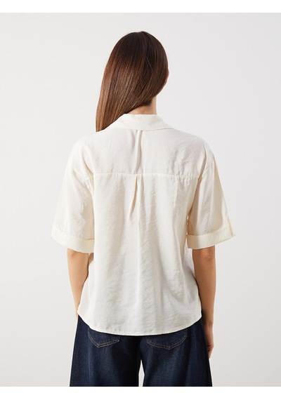 Lcw Comfort Sarı Modal Karışımlı Oversize Kadın Gömlek