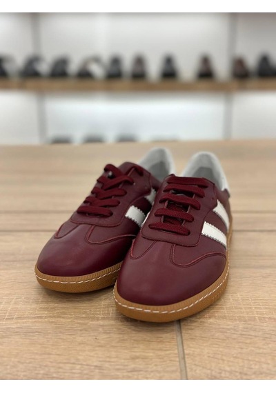 Fast Step Hakiki Deri Kadın Casual Ayakkabı 182za2324 BORDO BEYAZ Bordo - Beyaz