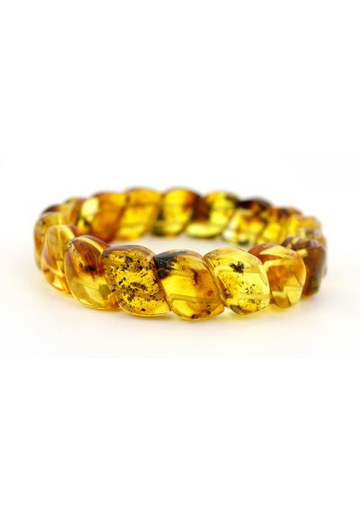 Kehribar Bileklik Fosilli Roleks Özel Tasarım Ambergold Blk23-45 Çok Renkli