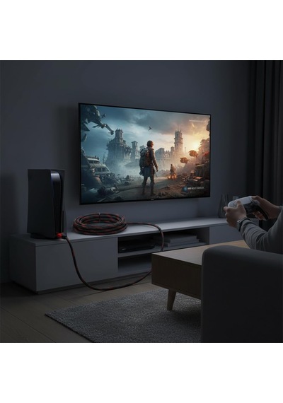 Parcbeny Pm-9554 3 Metre Yüksek Hızlı 1.4v Hdmı Kablosu 1080p-4k-3d Dayanıklı Örgülü Dış Kılıf