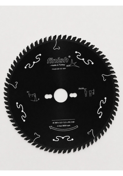 Finish Trp Dişli Hassas Kesim Testeresi 250x3,2x30 Diş 80 Black Series