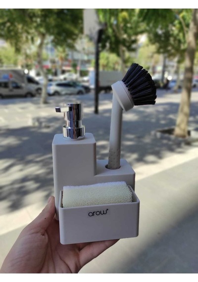 Arow Verona Sıvı Sabunluk Mutfak Seti Krem