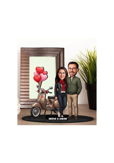 Bk Gift Kişiye Özel Sevgili Karikatürlü Ahşap Biblo -25, Fotoğraftan Karikatür, Sevgililer Günü Hediyesi, Ev Hediyesi Kobitmeyencom36352 Bk Gift