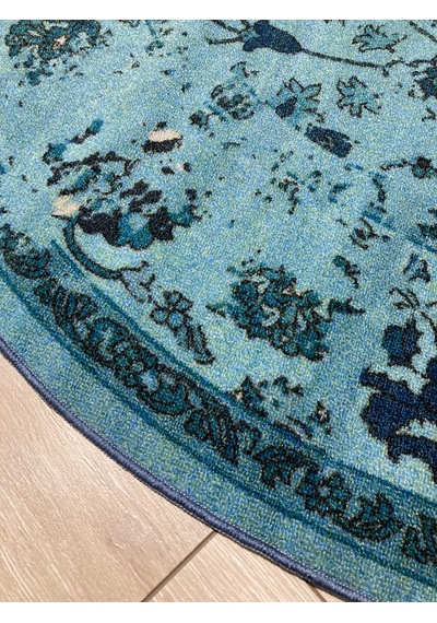 Merinos Halı Daire Halı Kaymaz Tabanlı İnce Halıfleks 150x150