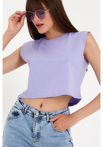 Kadın Regular Fit Crop Tişort Spr22tsk128 001