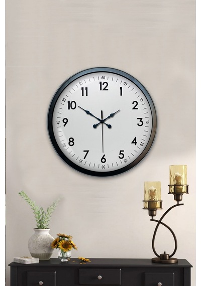 40 Cm Siyah Metal Standart Duvar Saati Standart Metal Siyah Kadran Pl-4005b