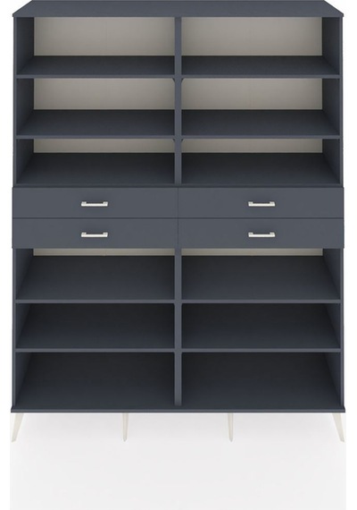 Hyperion Gardrop 10 Raflı 4 Çekmeceli 176x44x221 Antrasit-antrasit Beyaz Hyperion Gardrop 10 Raflı 4 Çekmeceli 176x44x221 Antrasit-antrasit Beyaz