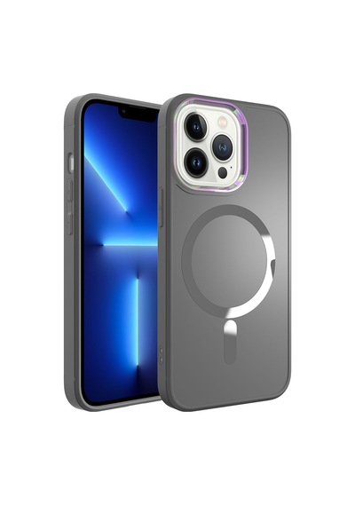 Apple Uyumlu iPhone 12 Pro Max Uyumlu Magsafe Wireless Şarj Özellikli Zore Stil Kılıf-siyah Siyah -