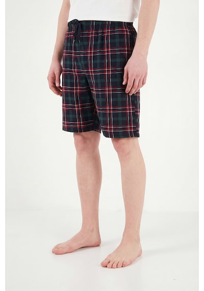Buratti Pamuklu Regular Fit Bağlamalı Cepli Pijama Şort Erkek Şort 6574004 Yeşil