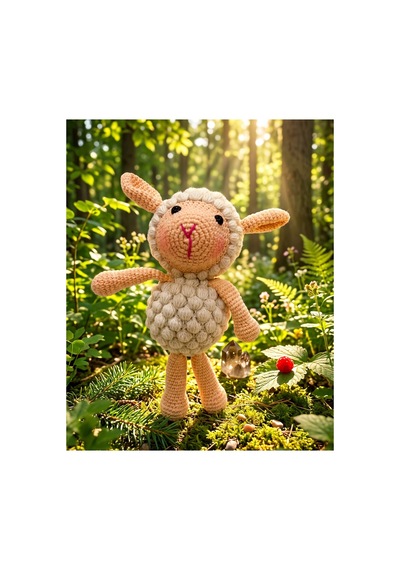 Amigurumi Kuzu Organik Oyuncak Bej