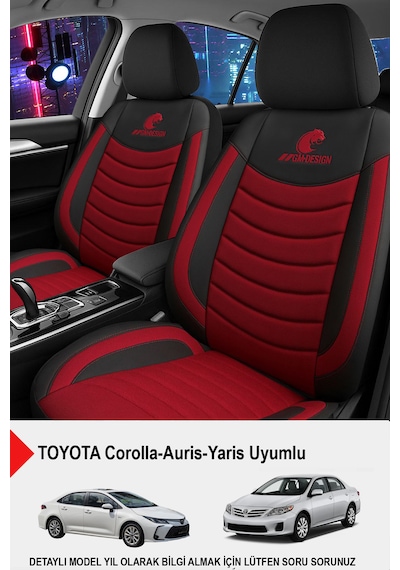 Panther Serisi Keten Kumaş Oto Koltuk Kılıfı Toyota Corolla-auris-yaris Uyumlu Bordo
