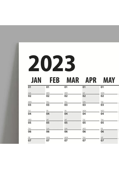 2026 Yıllık Planlayıcı Duvar Takvim Siyah Yearly Wall Planner