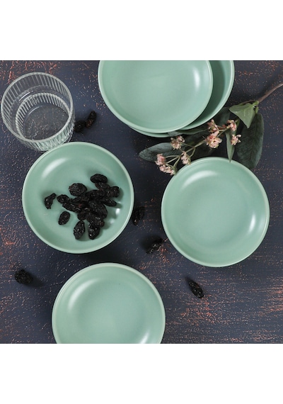 Keramika Mat Açık Yeşil Halka Çerezlik/Sosluk 13 CM 6 Adet