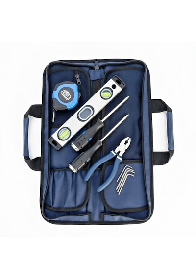 Portatif Tamir Alet Takım & Avadanlık Çantası 11 Cepli Pratik Tool Bag Organizer Mavi