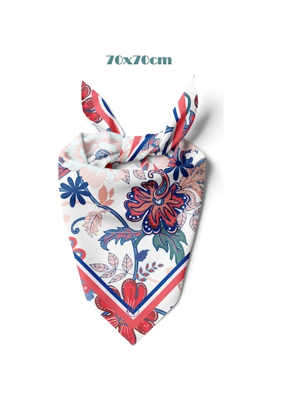 Barok Çiçekleri Desen 70 70cm Bandana/fular Çok Renkli