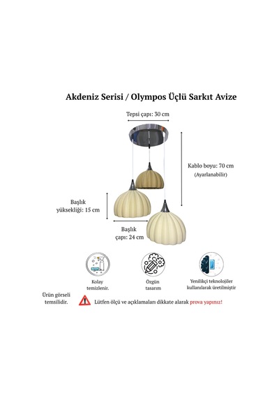 Akdeniz Serisi Olympos Üçlü Sarkıt Avize - Bohem Pinterest Tarz Modern Yemek Masası Salon Oturma Odası Mutfak Aydınlatması Siyah
