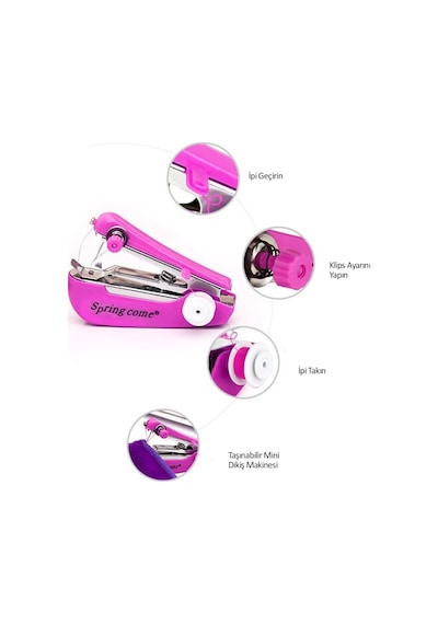 Spring Come Mini Kolay Seyehat ve Ev Tipi El Dİkiş Dikme Makinası