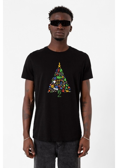 Broadway Christmas Siyah Erkek Tshirt Çok Renkli