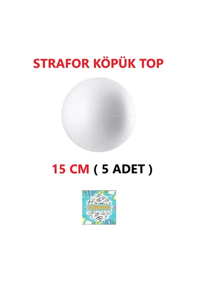 Strafor Köpük Top Küre Top Beyaz - 15 Cm - 5 Adet