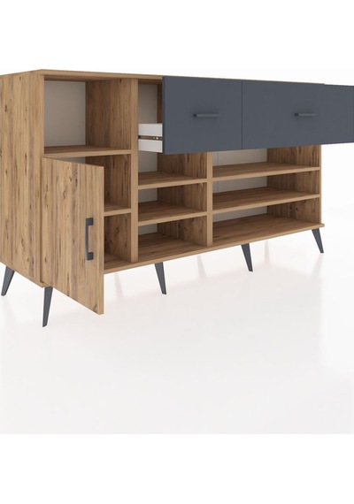 Hyperion Konsol 6 Raflı 2 Çekmeceli Tek Kapaklı 176x44x99 Çam-ça Çam-çam/antrasit Hyperion Konsol 6 Raflı 2 Çekmeceli Tek Kapaklı 176x44x99 Çam-ça Çam-çam/antrasit